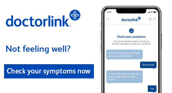 DoctorLink.  Not feeling well? Check your symptoms now